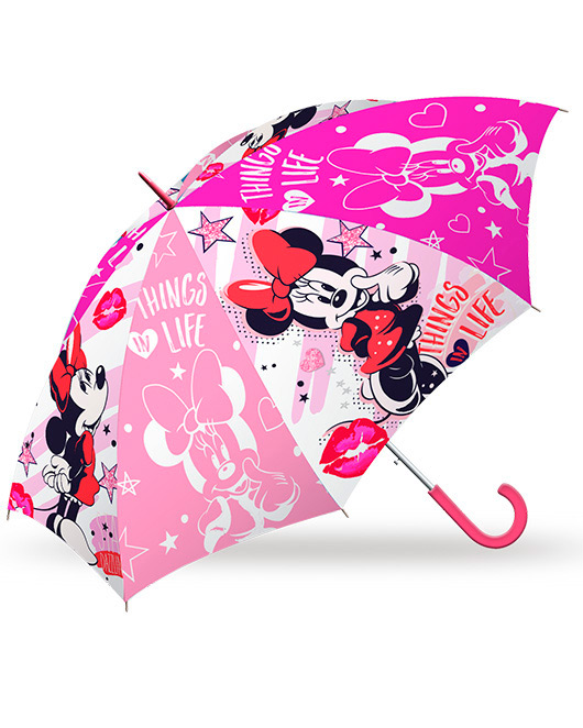 DIsney Minnie Mouse Kids Umbrella with 3D Molded Handle 