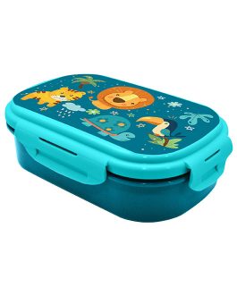 RECTANGULAR LUNCH BOX WITH CUTLERY JUNGLE