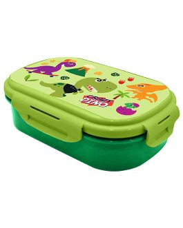 RECTANGULAR LUNCH BOX WITH CUTLERY CRAZY DINO