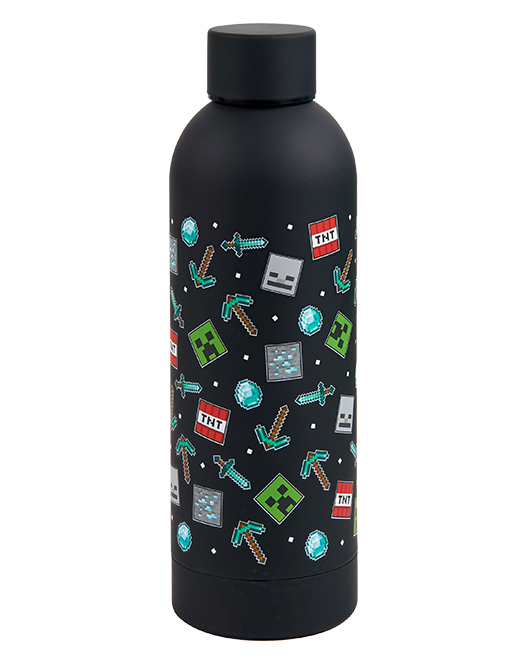 Minecraft Icon AOP Water Bottle black / Icon AOP Bottle black
