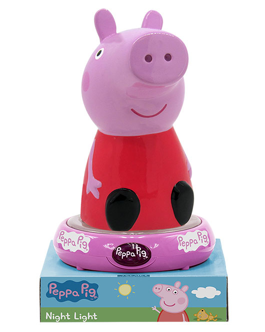 Peppa Pig LED Cylinder Projector Night Light – Official Licensed Kids Bedroom Lamp (Pink)