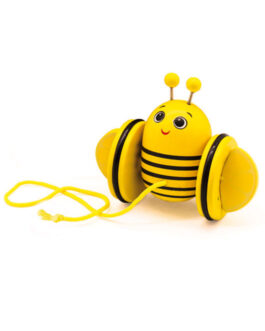 DISCOVERY & PLAY- WOODEN FIRSTS STEPS PULL ALONG TOY BIZZY LEMONBEE FROOTIMALS