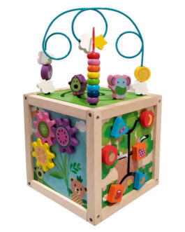 DISCOVERY & PLAY- WOODEN ACTIVITY SENSORY CUBE FROOTIMALS