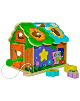 DISCOVERY & PLAY- WOODEN TREE HOUSE SHAPE SORTER FROOTIMALS