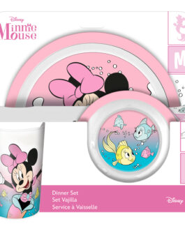 BOWL PLATE AND GLASS SET MINNIE
