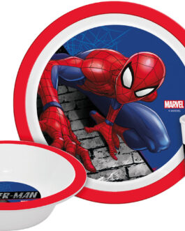 BOWL PLATE AND GLASS SET SPIDERMAN