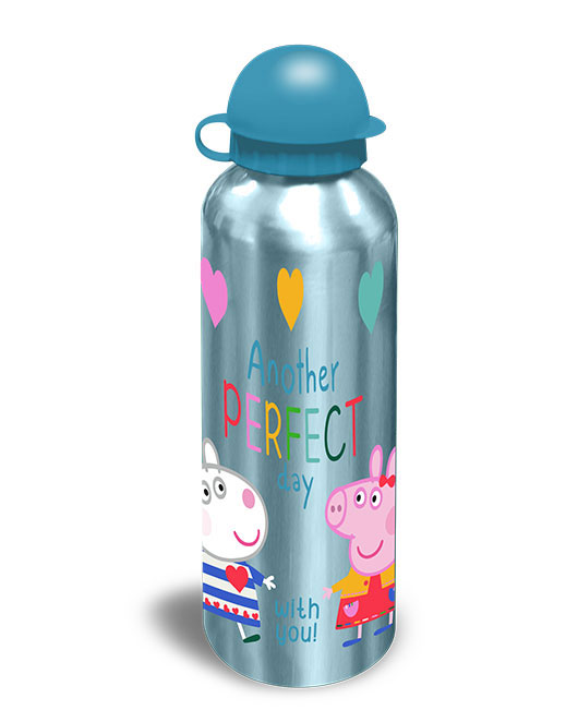 Botella de agua infantil reutilizable de aluminio de 530 ml de Peppa P