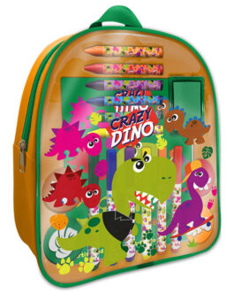 STATIONERY SET IN BACKPACK CRAZY DINO